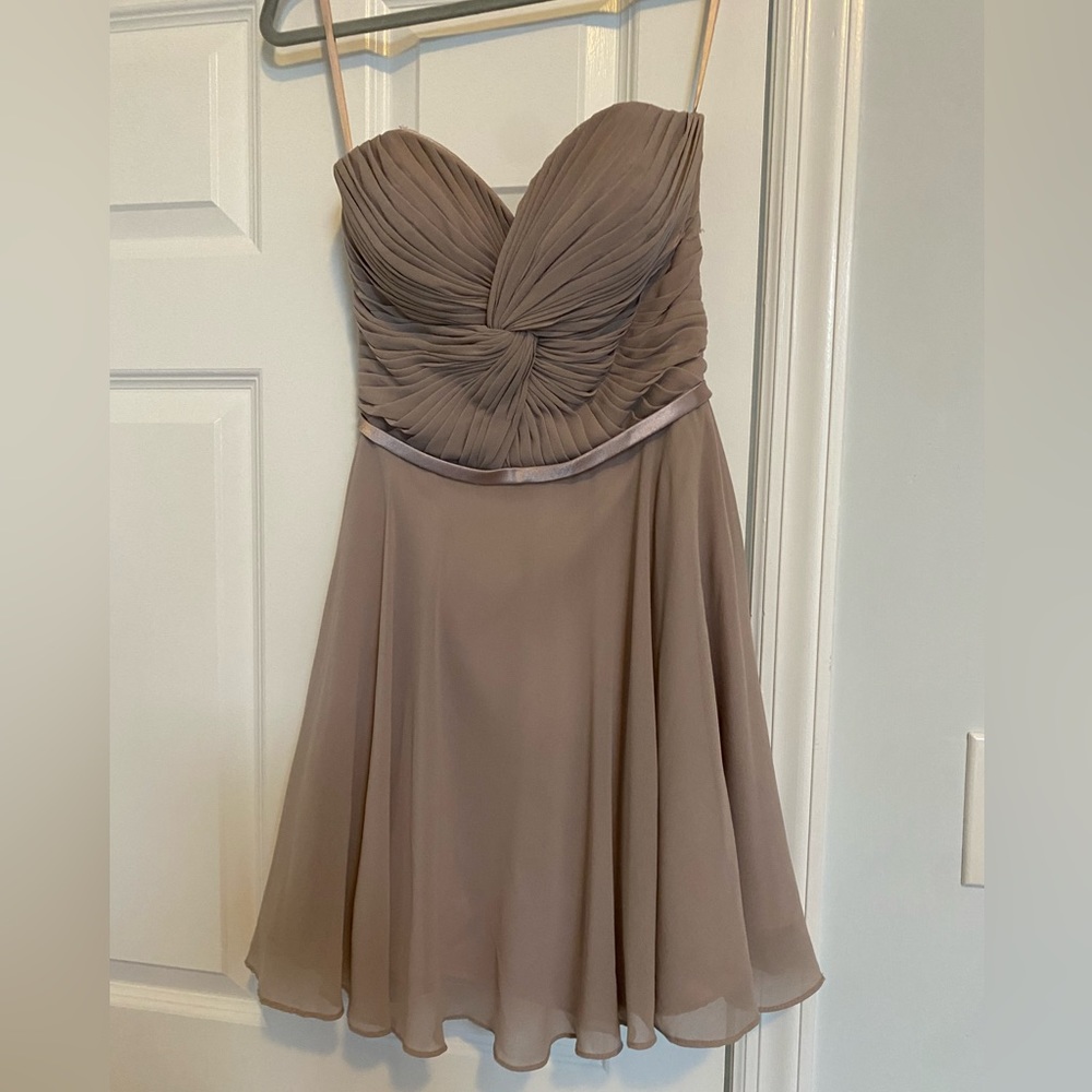 Mauve short flowy dress - strapless